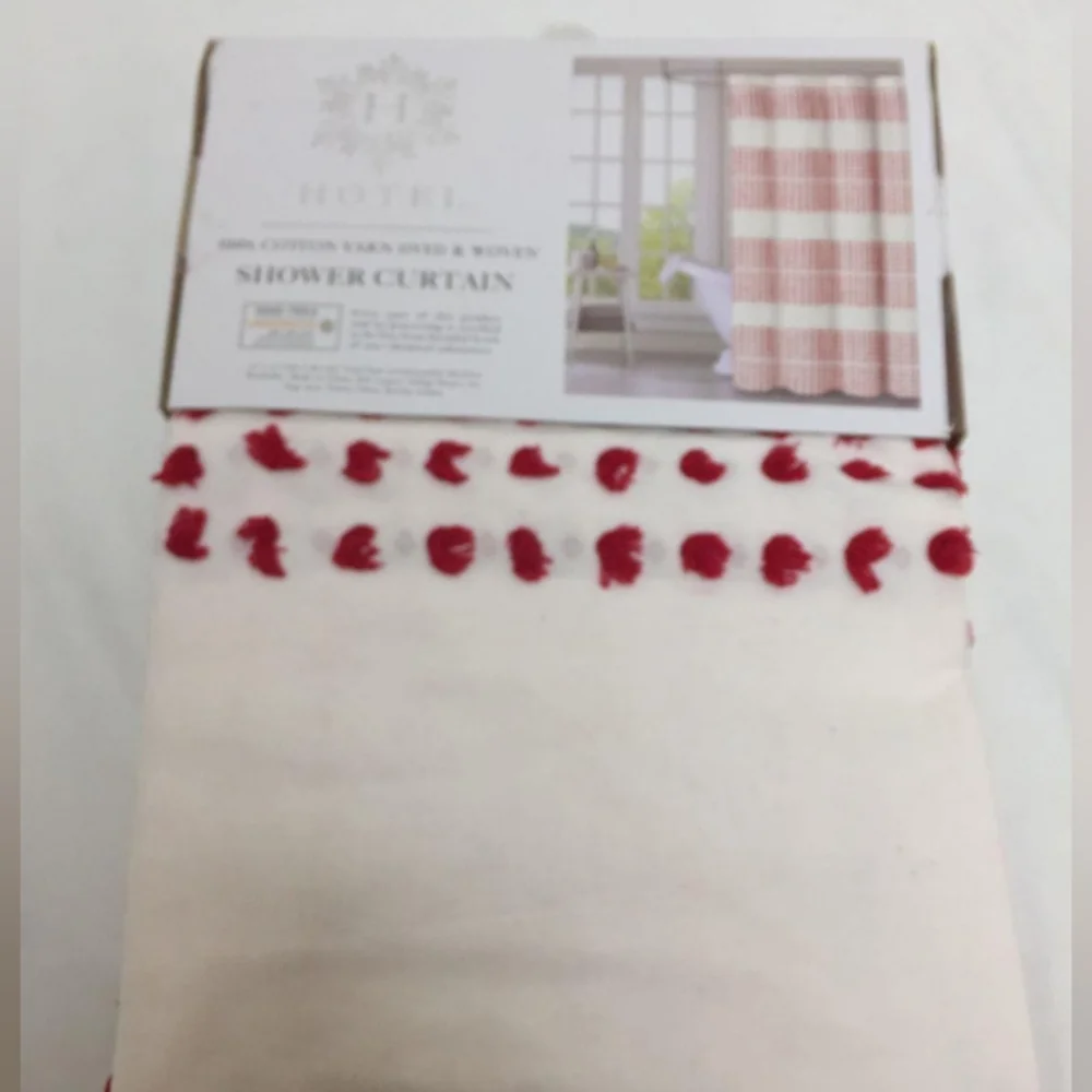 Hotel Collection 100% Cotton Yarn dyed & Woven Shower Curtain 72